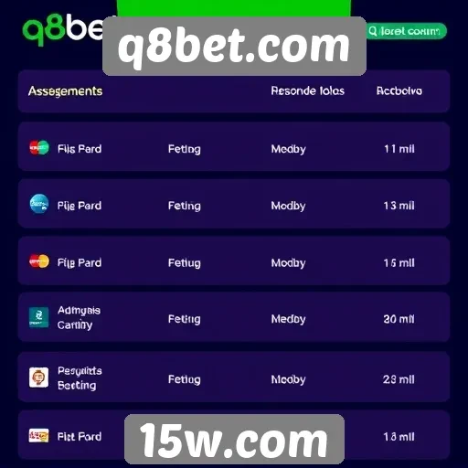 Métodos de pagamento aceitos no q8bet.com